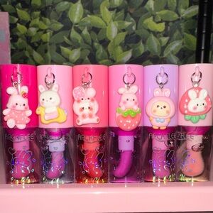 Cute Bunny Charm Lipgloss Set